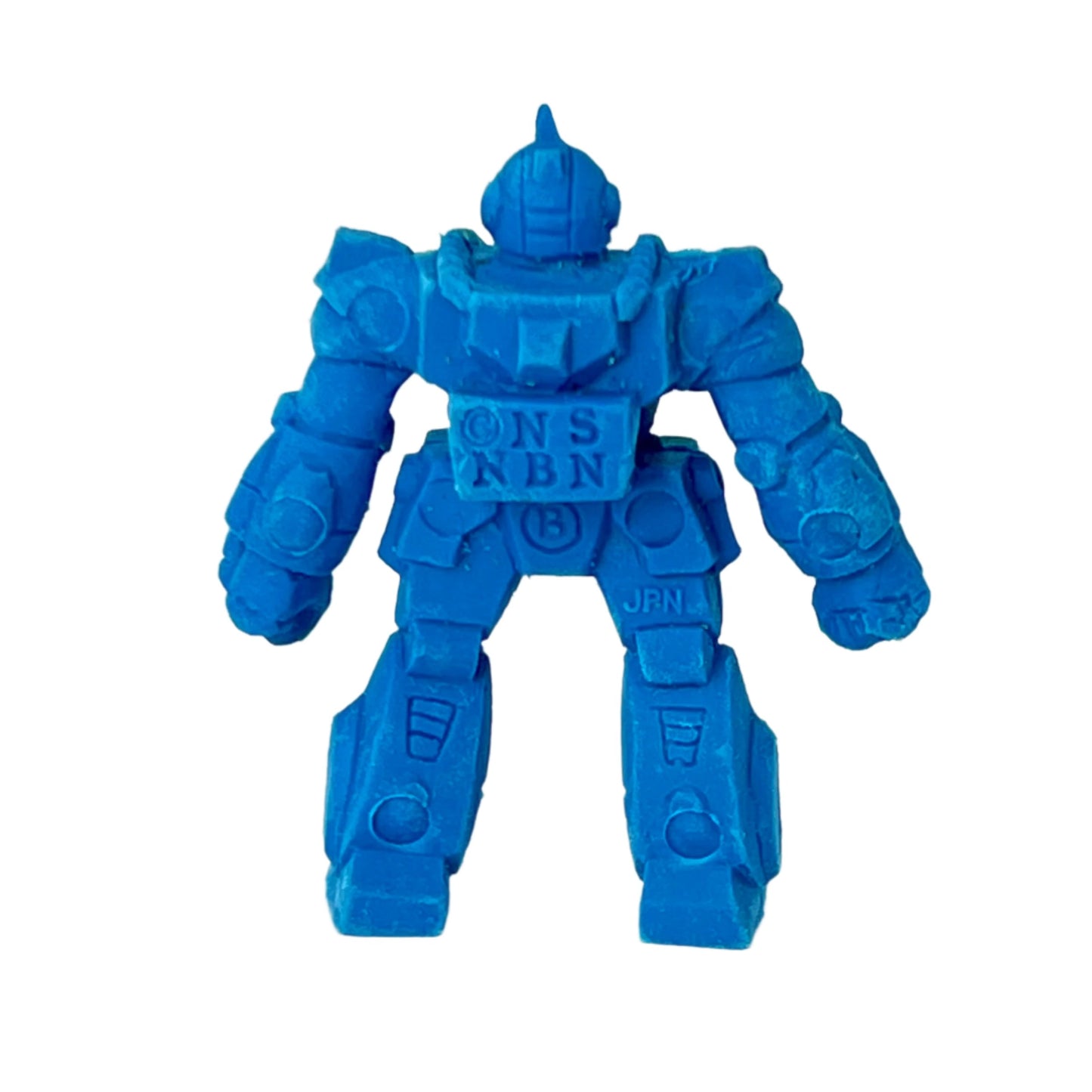 Rear view of 1985 Bandai GoDaikin Galatt KAMIGE robot figure showing back detail and Japanese markings.