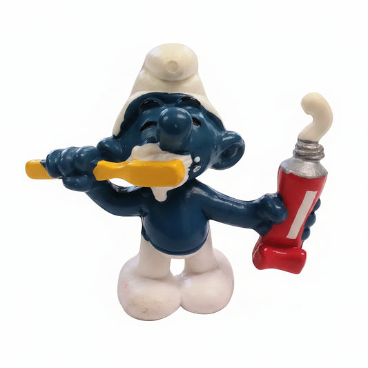 Smurfs TOOTHPASTE SMURF pvc figure (Schleich, 1979)