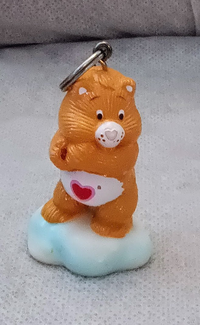 Care Bears Attachable TENDERHEART BEAR vintage keychain (American Greetings, 1985)