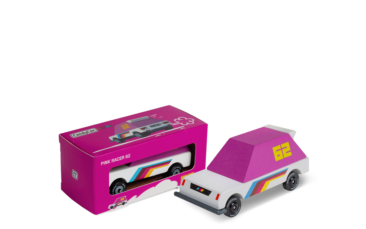 Candylab Toys Racer 62 XL Wooden Toy Car - Pink