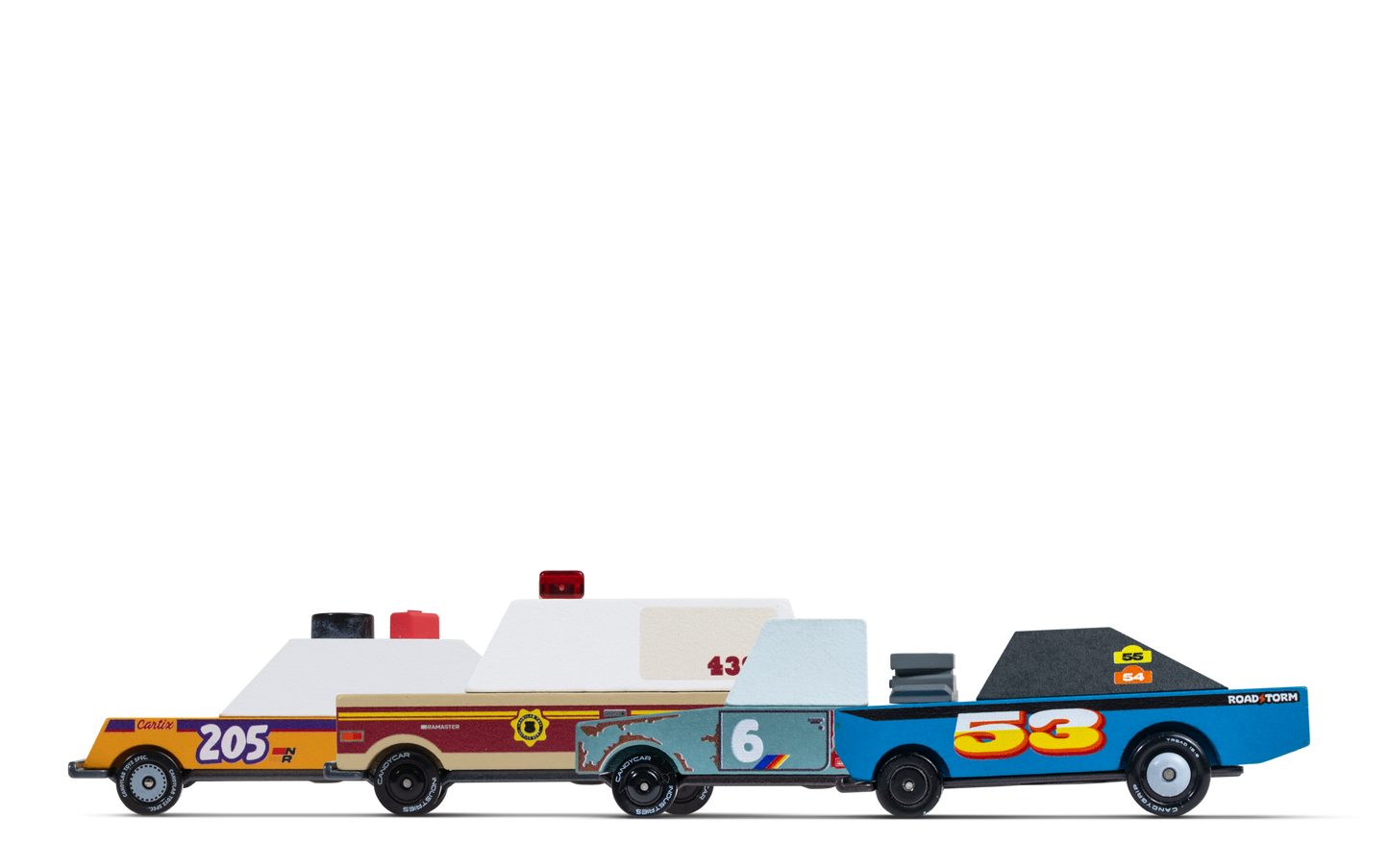 Candylab Rust Patrol 4-Pack Wooden Toy Cars Set
