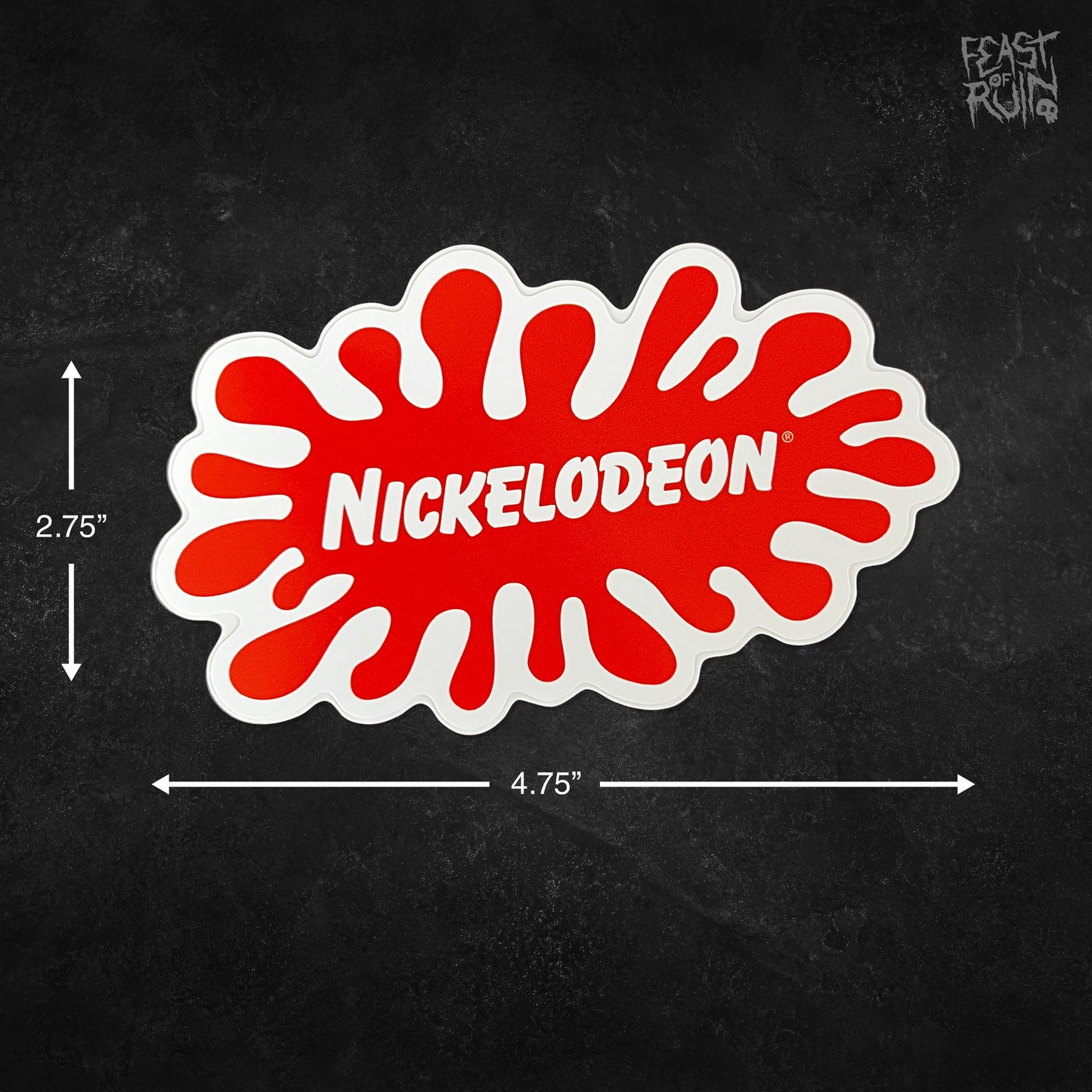 NICKELODEON Orange Splat Logo 4.75x2.75" Vinyl Sticker Decal