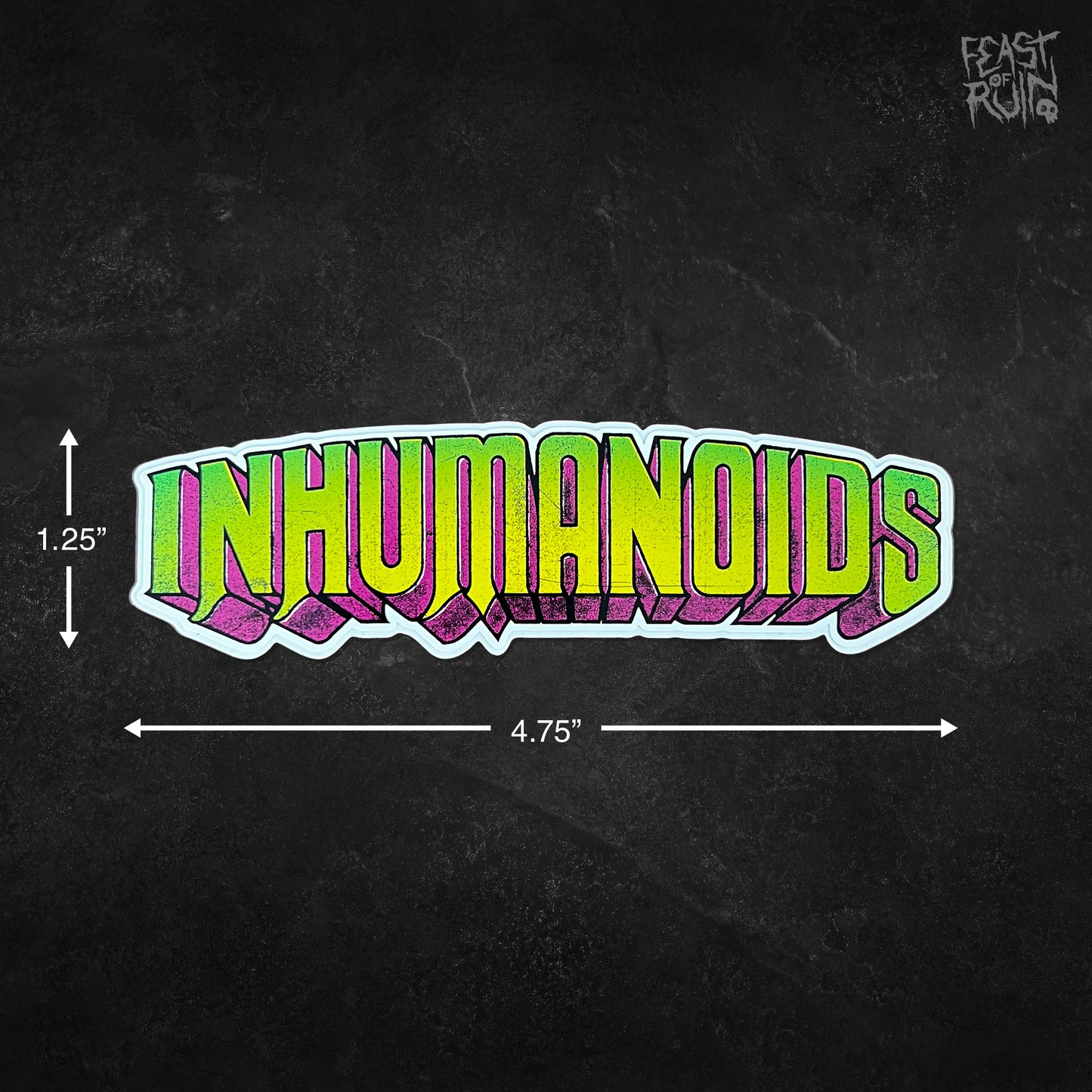 INHUMANOIDS Logo 4.75x1.25" Vinyl Sticker Decal