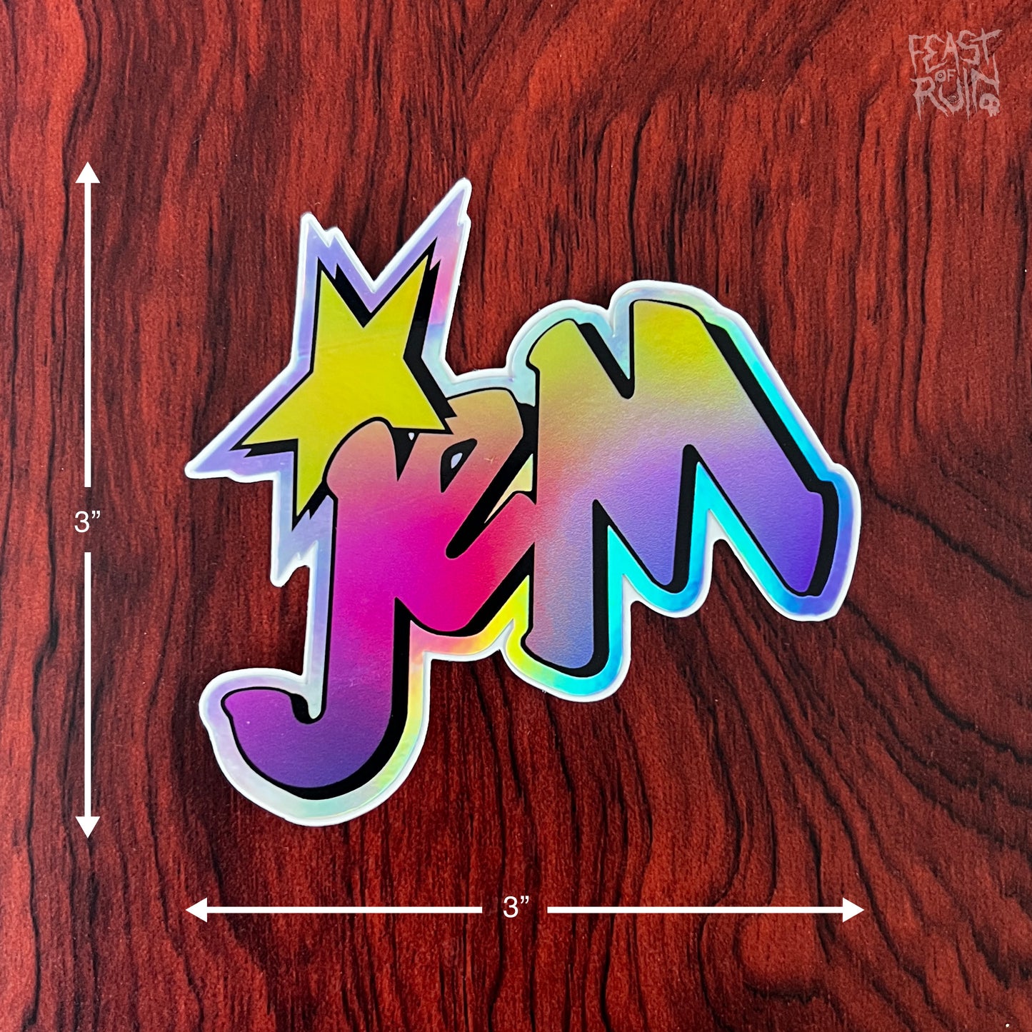JEM AND THE HOLOGRAMS Logo 3" Vinyl Sticker Decal