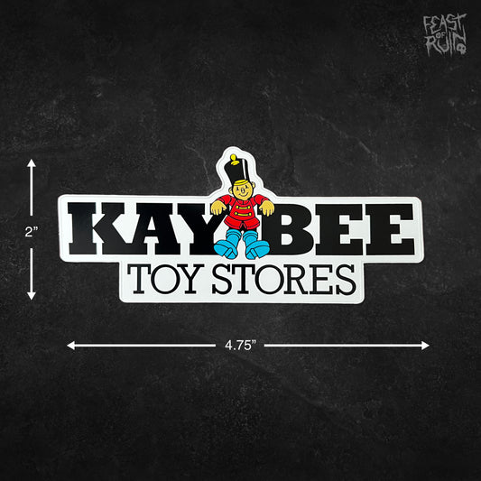 KAY BEE TOY STORES Logo 4.75x2" Vinyl Sticker Decal