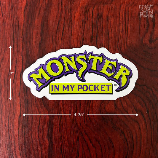 MONSTER IN MY POCKET Logo 4.25x2" Vinyl Sticker Decal