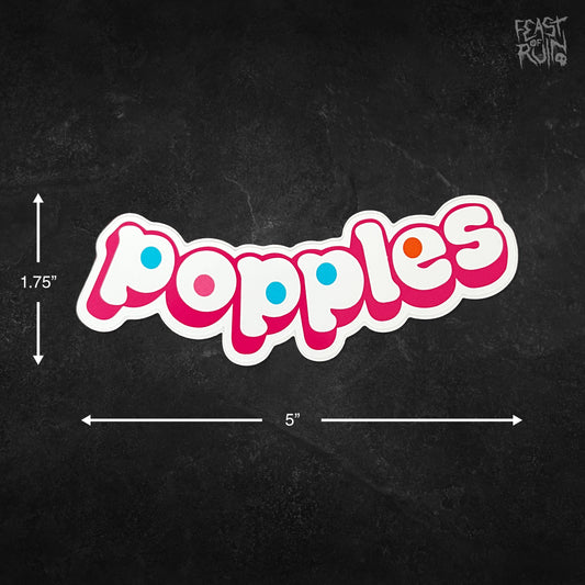 POPPLES Logo 5x1.75" Vinyl Sticker Decal
