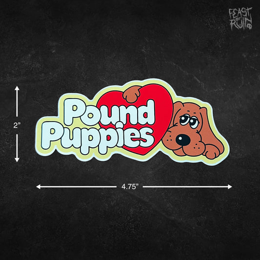POUND PUPPIES Logo 4.75x2" Vinyl Sticker Decal